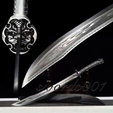 34'' Hand-forged Oxtail Dao Knife Dragon-tiger Broadsword High Manganese Steel picture
