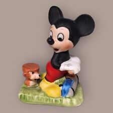 1977 Walt Disney Productions Mickey Mouse Gardening Mowing Grass Figurine   picture