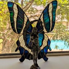 Vintage Pewter Michael Ziegler Stained Glass Fairy Butterfly Figurine Handmade picture