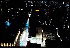 1965 Aerial Skyline Night View Sherman House Chicago Kodachrome 35mm Slide picture