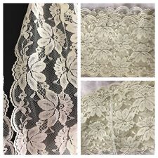 Vintage Ivory Beige Soft Spanish Floral Lace Trim Fabric 4.16 yards 150 x 5