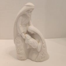Holy Family Figurine Mary Joseph Baby Jesus Nativity White Porcelain 8