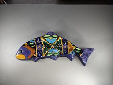 Vintage Talavera Fish Shaped Plate Colorful Large 18 x 6-3/4
