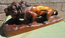 Gorgeous Large Antique French 19th Century Wood Carving Statue Figure Lion picture