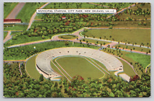 New Orleans Louisiana Municipal Stadium City Park Linen Postcard picture