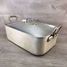 Vintage Aluminum Roaster Pan with Lid 13x8x5 Rare picture