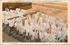 MILITARY Recruits Hanging Clothes on Gant Lines Naval Training Station Sent 1944 picture