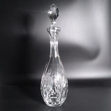 Diamond and Fan Cut Crystal Decanter with Multi Sided Spire Stopper 15 Inch Tall picture