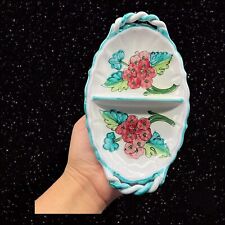 Vintage Italian Double Sided Dish Plate Hand Painted Italy Platter 8.5”L 4.75”W picture