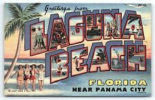 1947 LAGUNA BEACH FLORIDA PANAMA CITY GREETINGS LARGE LETTER POSTCARD P3344 picture