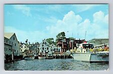 Boothbay Harbor ME-Maine, Excursion Boats at Waterfront Vintage c1964 Postcard picture