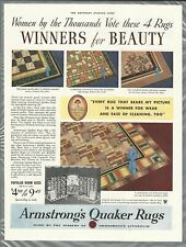 1934 ARMSTRONG LINOLEUM advertisement, QUAKER RUGS picture