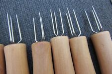 20 Pcs Small wood and metal Food/Corn Forks- Bbq Skewers Sweet Corn picture