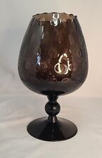 11 In large Vintage Empoli Amethyst/Brown Optic  Brandy  Glass Snifter  Vase picture
