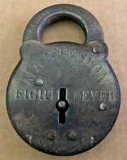 Vintage MASTODON Eight Lever Key Pad Lock Padlock EAGLE LOCK CO Terryville Ct US picture