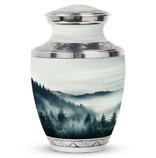 Ashes Keepsake Urn Misty Mountain Forest Landscape (10 Inch) Large Urn picture