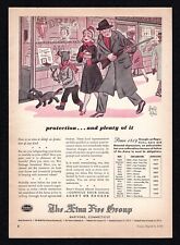 1943 Aetna Fire Group Man Son Dog Protecting Pretty Lady With Coffee Print Ad picture