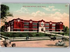 c1910 Enid High School Oklahoma OK Old Cars Postcard picture