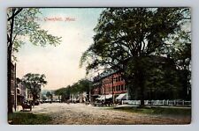 Greenfield MA-Massachusetts, Main St, Antique, Vintage Postcard picture