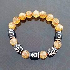 The Imperial 4 Tibetan Agate Dzi Beads With Natural Citrine Feng Shui Bracelet picture