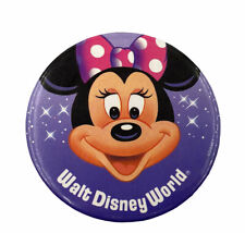Vintage Walt Disney World Minnie Mouse Collector Pin button 3” Purple picture