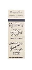 John L Ziegenhein And Sons Funeral Home St. Louis Vintage Matchbook Cover picture