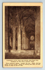c1927 DB Postcard New York City NY Interior Nave Cathedral of St. John picture