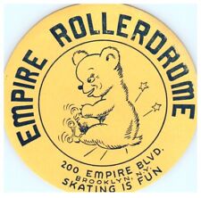 Vintage 1940s Roller Skating Rink Sticker Empire Rollerdrome Brooklyn NY s2 picture