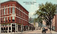 Auburn Maine~Golf Block~Court Street~Bumpus & Getchell Corner Drug Store~c1910 picture