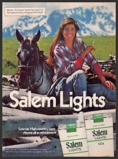 Salem Lights Cigarettes 1980s Print Advertisement 1981 Girl with Her Horse picture