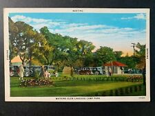 Postcard Watkins Glen NY - c1920s Lakeside Camp Park - Old Cars - Camping picture