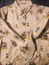 New Disney Ivory Long Sleeve Button Down Denim Shirt Mickey & Friends Size XL picture