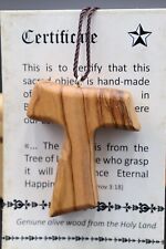 Necklace Franciscan Tau Olive Wood  Cross  Pendant Hand Made Holy Land picture