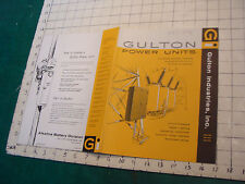 Vintage brochure: GULTON POWER UNITS; Undated, 4 page, 50's or 60's picture
