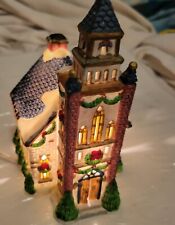 Lighted Vintage Town Hall Christmas House Collectibles Village picture