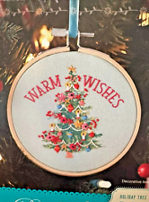 The Pioneer Woman Holiday Tree Embroidery Ornament Kit WARM WISHES read ad picture