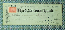 1898 Milton Bradley Check Third National Bank Springfield MA Ephemera #15530 picture