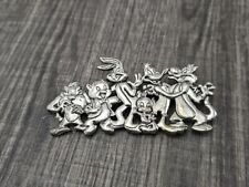 Vtg 1994 Looney Tunes Warner Brothers Silvertone Cartoon Characters Pin Brooch picture