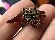 North Carolina enamel pin NOS 80s vintage tourist souvenir Tar Heel US state hat picture