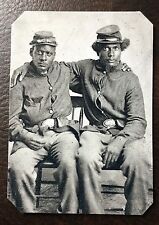 civil war 2 African Americans  soldiers tintype #C020RP picture