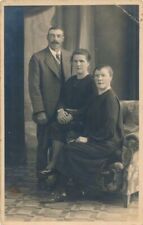 Three People Real Photo Postcard rppc picture