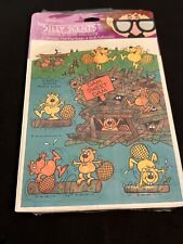 NEW Vintage 80’s Hallmark Scratch & Sniff WOOD Beaver Sticker Sheets picture