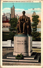 Postcard Chicago IL Gaudens Statue of Abraham Lincoln statue vintage postcard picture