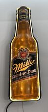 1989 Miller Brewing MGD Lighted Beer Bottle Genuine Draft Bar Store Sign picture