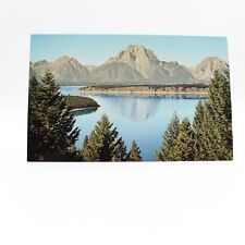 Wyoming Jackson Lake Mount Moran Scenic Landscape Chrome Postcard Unposted picture