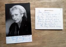 Miriam Karlin signed photo & signed card 1990s, movie actress, TV Rag Trade picture