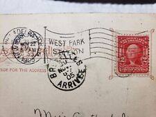 C 1905 West Park Station Phil PA Brussels Postmarks Red WA 2 Cent Stamp Postcard picture