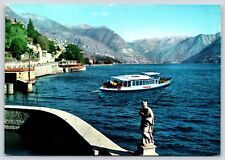 Boat Un Saluto Dal lago di Como Vintage Postcard Continental picture