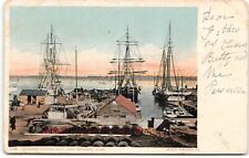 Massachusetts-MA-New Bedford-Whalers Fitting Out-Detroit Publ-Antique Postcard picture