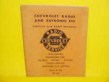 1959 CHEVROLET IMPALA TRUCK DELCO AM RADIO AUTRONIC EYE SERVICE MANUAL ORIGINAL picture